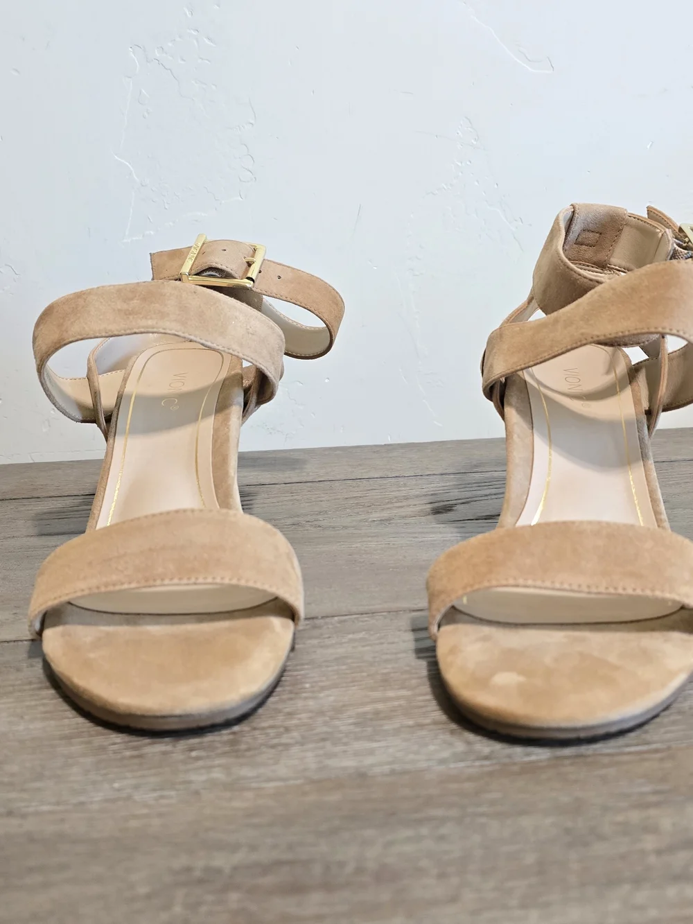 Vionic Sofia Suede Block Heel Ankle Strap Sandals Wheat Tan 9 Comfort Event Boho